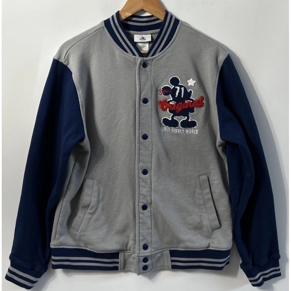 Mens Disney Parks Mickey Mouse WDW 1971 Letterman Jacket Varsity Knit Sz Med